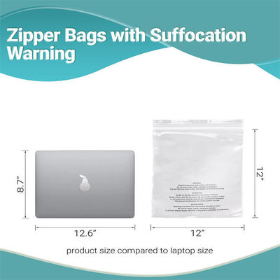 Защищенное закрытие циппера Custom Logo Print Polybags для предупреждения и безопасности о удушье