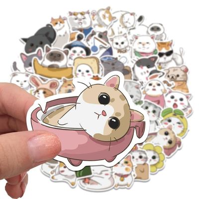 Крафтовая бумажная этикетка Спасибо наклейки Красивая кошка мультфильм дизайн для декоративной наклейки
