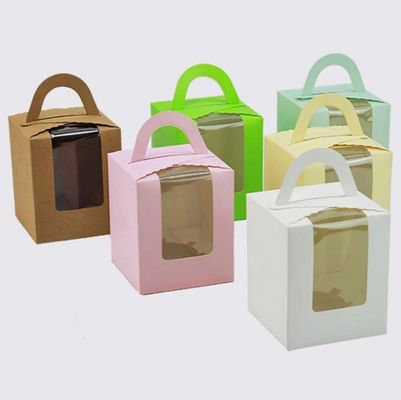 Квадратные упаковочные коробки для подарок из бумажной доски 4/6 дюймовые ручные коробки для торта на день рождения