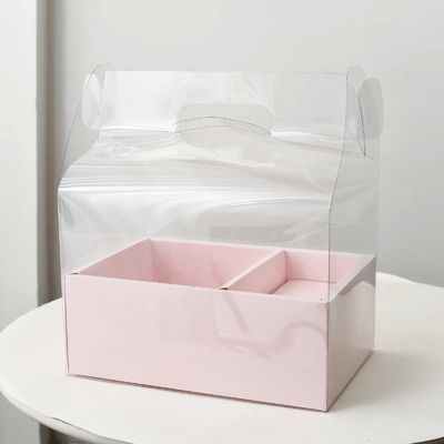 DIY Прозрачные цветочные коробки для тортов из ПВХ Свадьба Рождество Подарок на день рождения