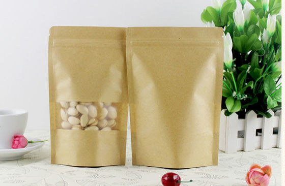 Продовольственная упаковка Пекарня Kraft Paper Bag с оконным дизайном и экологически чистым