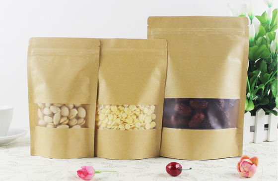 Продовольственная упаковка Пекарня Kraft Paper Bag с оконным дизайном и экологически чистым