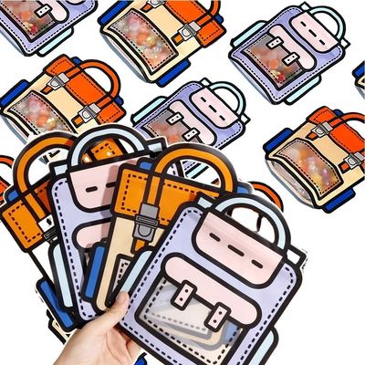 Настраиваемый и веселый Прозрачный мультфильм многоразовый рюкзак в форме резьбы Пластиковый подарочный пакет