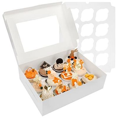 12x12x12 Kraft Paper Custom Cupcake Packaging Cake с прозрачным окном